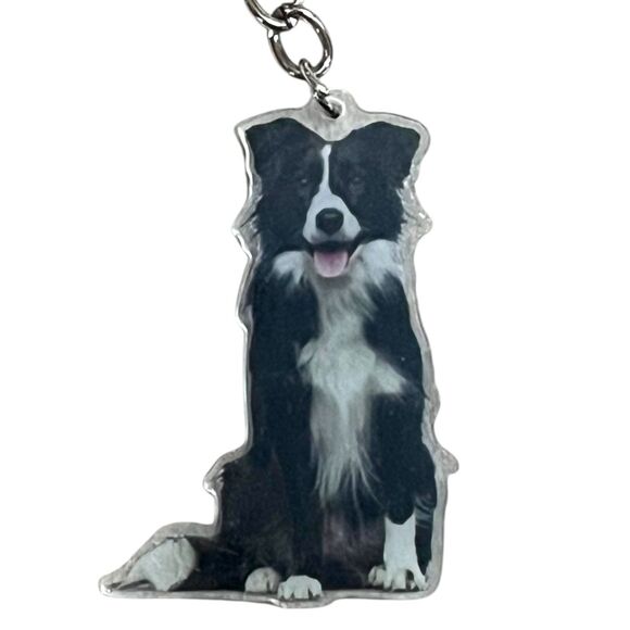 Border Collie 2D Acrylic Keychain - Cute Dog Lover Gift & Bag Charm Decoration - Picture 1 of 3